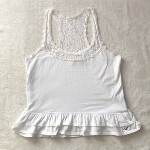 Hollister ruffled racer back tank